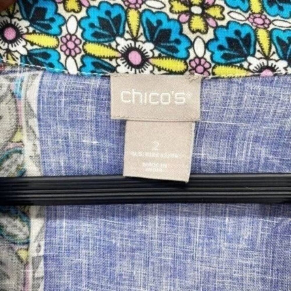 Chico’s Patchwork Linen Kimono Duster Jacket - image 6